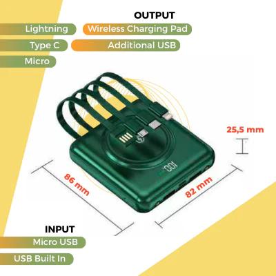 Power Bank with 4 Built in 1 Cable 20000 mAh